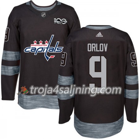 Washington Capitals tröja Dmitry Orlov 9 1917-2017 100th Anniversary Adidas Svart Authentic - NHL Tröjor Herr